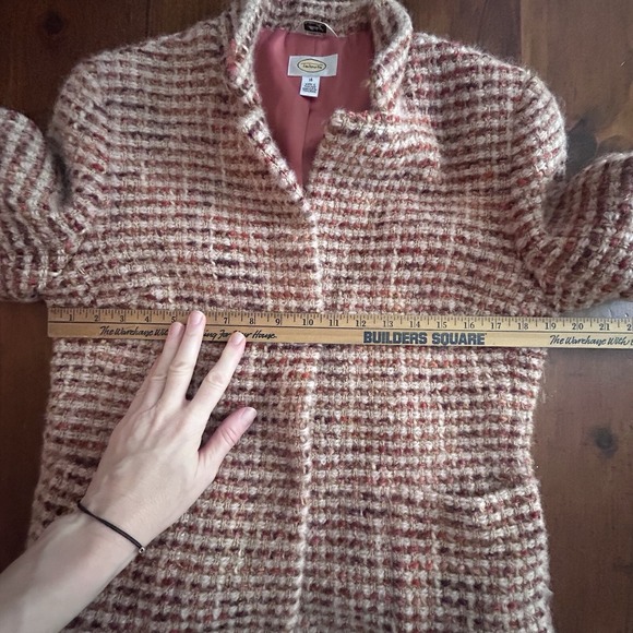 TALBOTS Pink Tweed JACKET BLAZER 16 Wool Office Career Church Preppy Academia - Picture 6 of 16